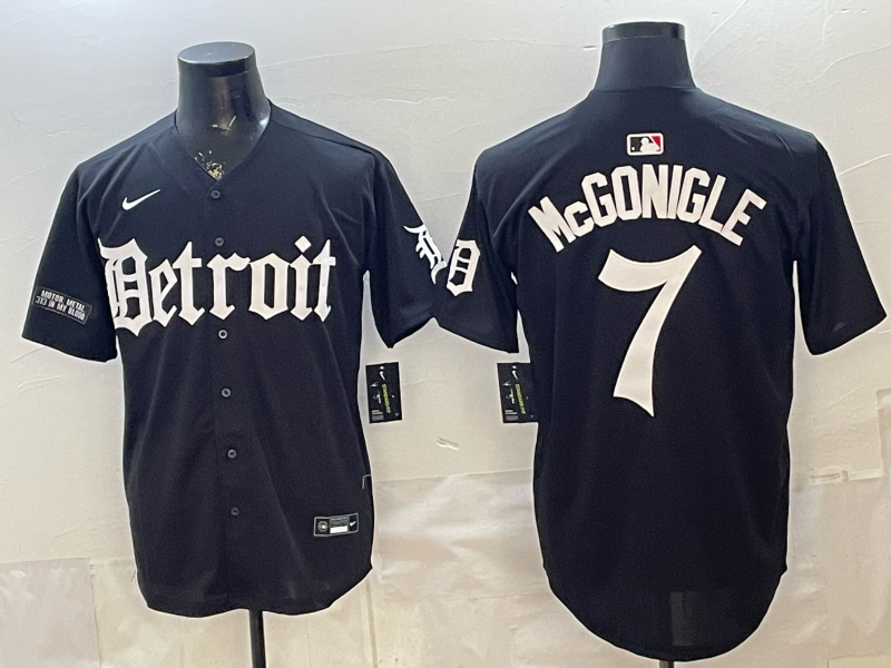 Men Detroit Tigers #7 McGonigle black Game Nike MLB Jersey 0402005->->MLB Jersey